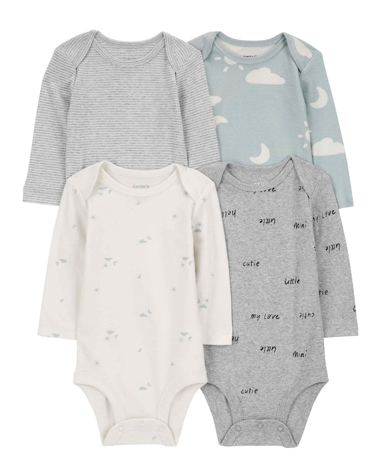 Enxoval bebê conjunto longo 6 peças nuvens listrado multicor | Carter's