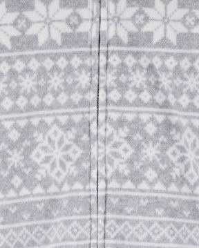 Macacão bebê fleece capuz sherpa neve cinza | Carter's