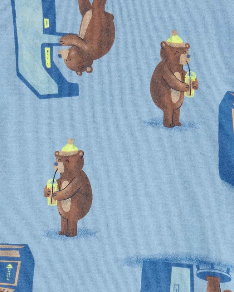 Pijama longo infantil 4 peças ursinhos listras multicor | Carter's