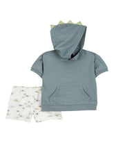 Conjunto curto infantil 2 peças com capuz dino interativo multicor | Carter's