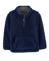 Blusa de sherpa infantil gola alta azul | Carter's