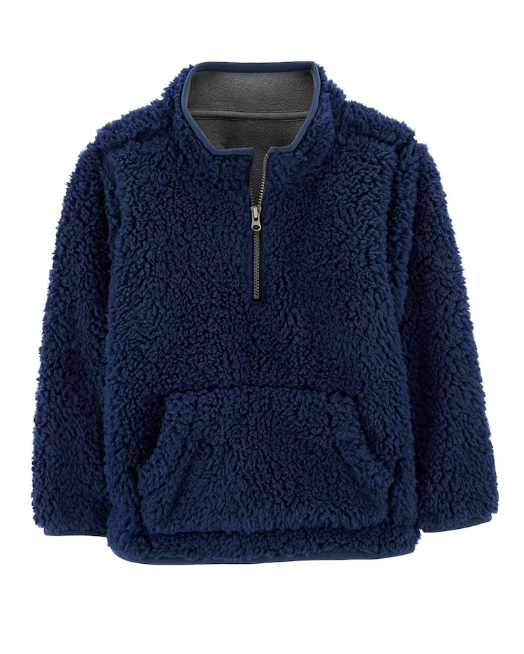 Blusa de sherpa infantil gola alta azul | Carter's