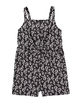 Macaquinho infantil floral com elástico preto | Carter's