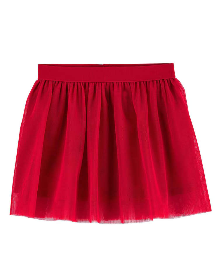 Saia infantil em tule com elástico vermelha | Carter's