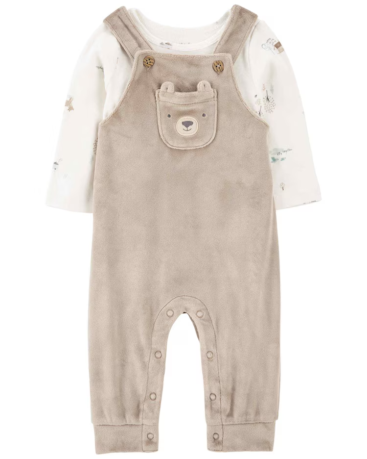 Jardineira bebê 2 peças urso multicor | Carter's