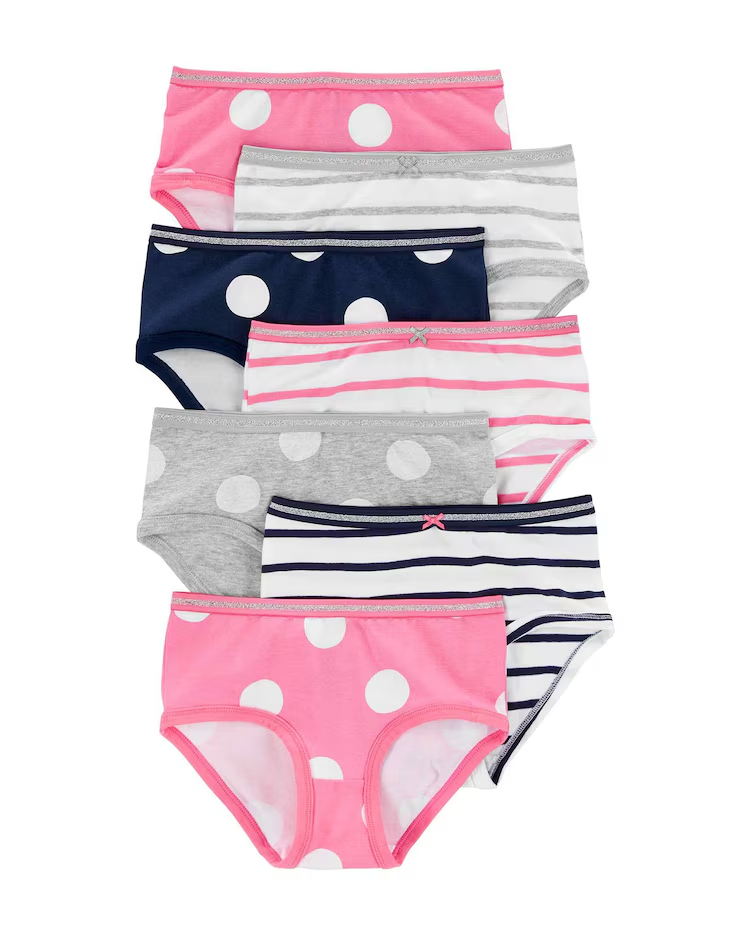 Kit Calcinha Infantil Carter´s 7 Peças Multicor