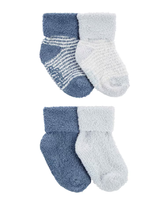 Kit meia bebê 4 pares punho dobrado listrada multicor | Carter's