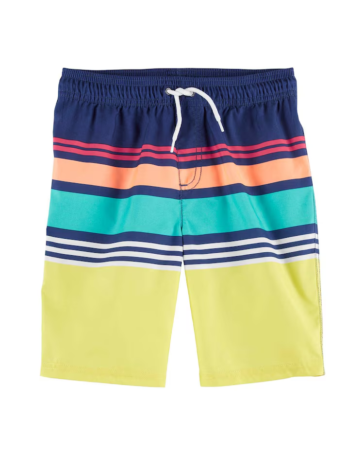 Bermuda água infantil listras com elástico multicor | Carter's