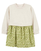 Vestido infantil floral manga longa multicor | Carter's