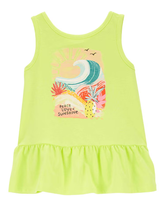Regata infantil peace love sunshine com babado verde | Carter's