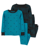 Pijama longo infantil 4 peças de dinossauros multicor | Carter's