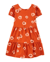 Vestido curto infantil evasê marias floral vermelho | Carter's
