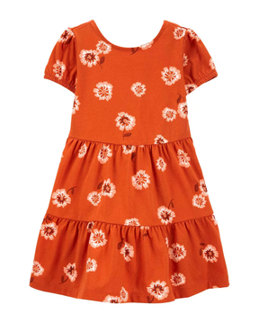 Vestido curto infantil evasê marias floral vermelho | Carter's