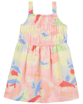 Vestido infantil tie-dye com elástico multicor | Carter's