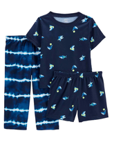 Pijama longo infantil 3 peças peixinhos azul | Carter's