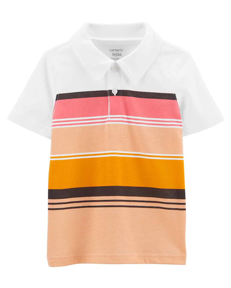 Camisa Polo Infantil Carter's Faixa Mulitcor Tam 2 a 5