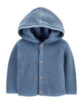 Casaco bebê tricot com fios azul | Carter's