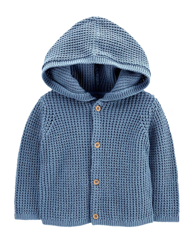 Casaco bebê tricot com fios azul | Carter's