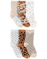 Kit meia infantil 6 pares estampados multicor | Carter's