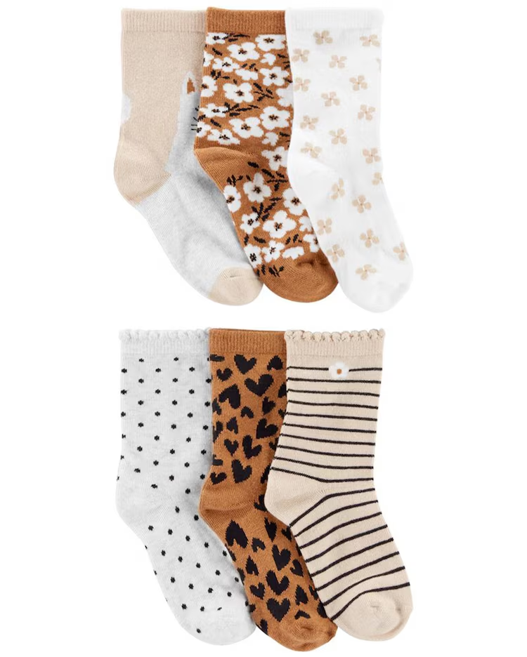 Kit meia infantil 6 pares estampados multicor | Carter's