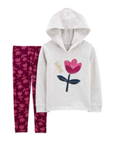 Conjunto longo infantil 2 peças floral multicor | Carter's