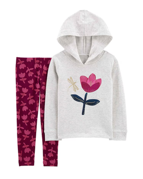 Conjunto longo infantil 2 peças floral multicor | Carter's