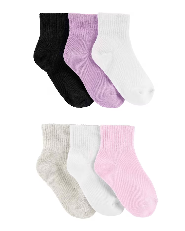 Kit meia infantojuvenil 6 pares lisa multicor | Carter's