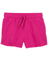 Short de moletom infantil cós de elástico rosa | Carter's