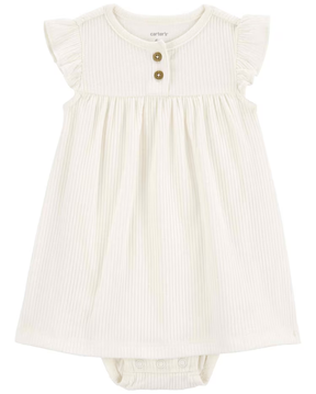 Vestido bebê canelado mescla com casaco multicor | Carter's