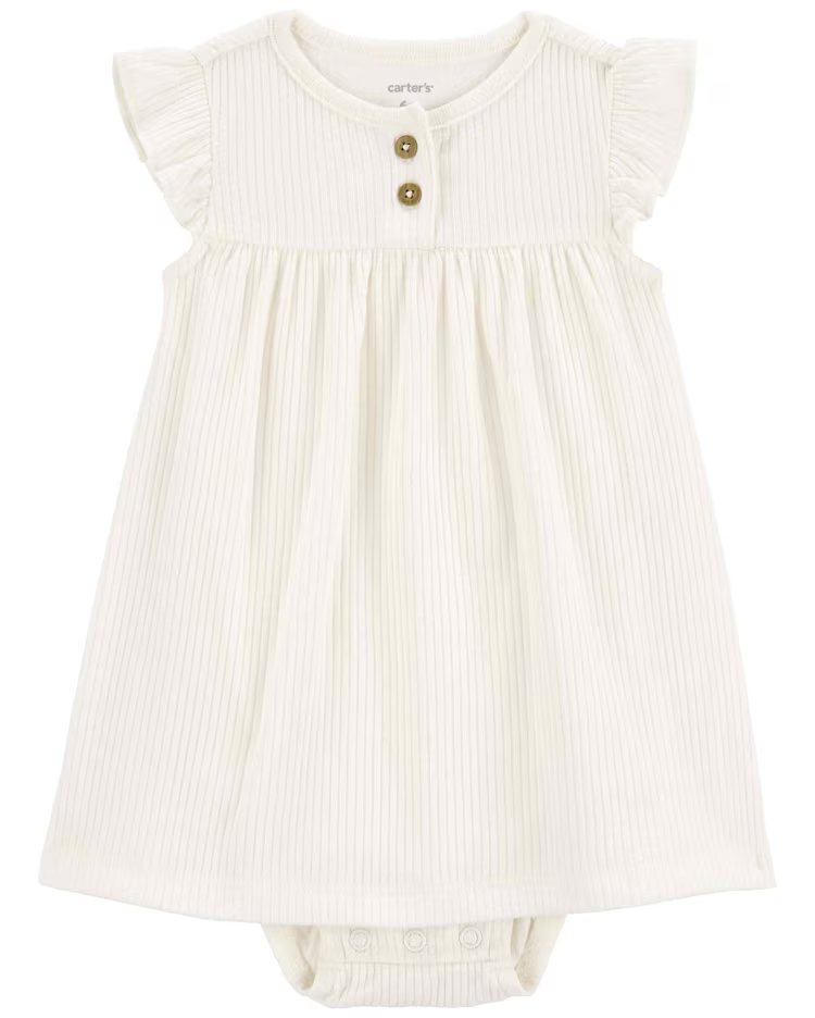 Vestido bebê canelado mescla com casaco multicor | Carter's