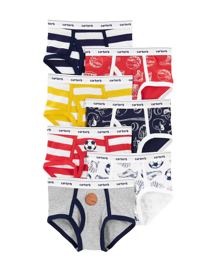 Kit Cueca Infantil Carter´s 7 Peças Multicor