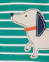 Macacão pijama infantil listrado patch cachorro verde | Carter's