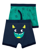 Kit Cueca Boxer Infantil Carter's 2 Peças Monstrinho Multicor Tam 2 a 8