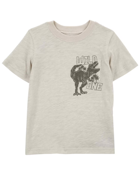 Camiseta infantil dinossauros com bolso cinza | Carter's