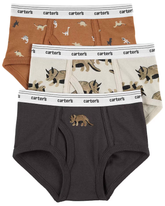 Kit cueca infantil 3 pares cós de elástico dinossauros multicor | Carter's