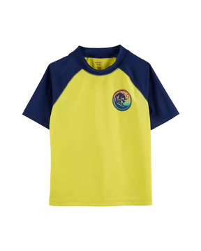 Camiseta infantil raglan surfista amarela | Carter's