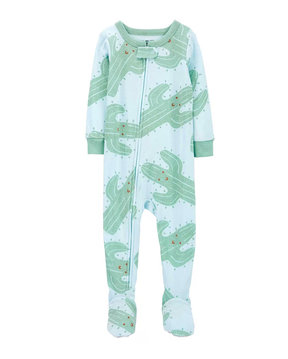 Macacão pijama infantil cactos azul | Carter's