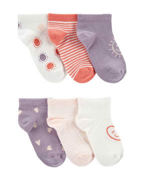 Kit meia infantil 6 pares sol listrada multicor | Carter's