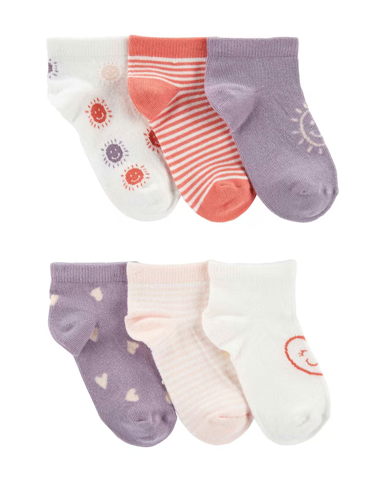 Kit meia infantil 6 pares sol listrada multicor | Carter's