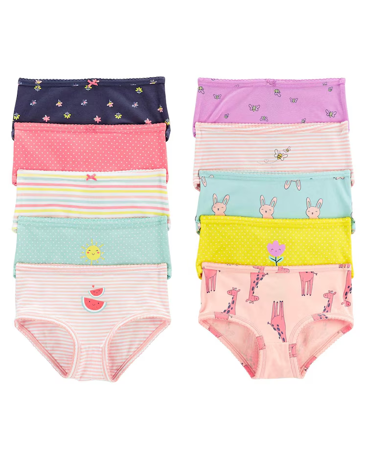 Kit calcinha infantil 10 peças estampadas rosa | Carter's