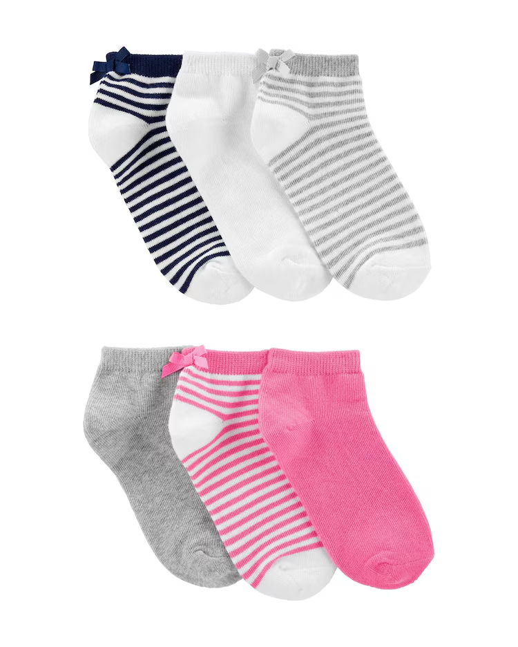 Kit meia infantil 6 pares listras branco | Carter's