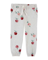 Calça infantil jogger maçãs cinza | Carter's