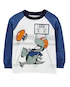 Camiseta infantil manga longa dinossauro branca | Carter's