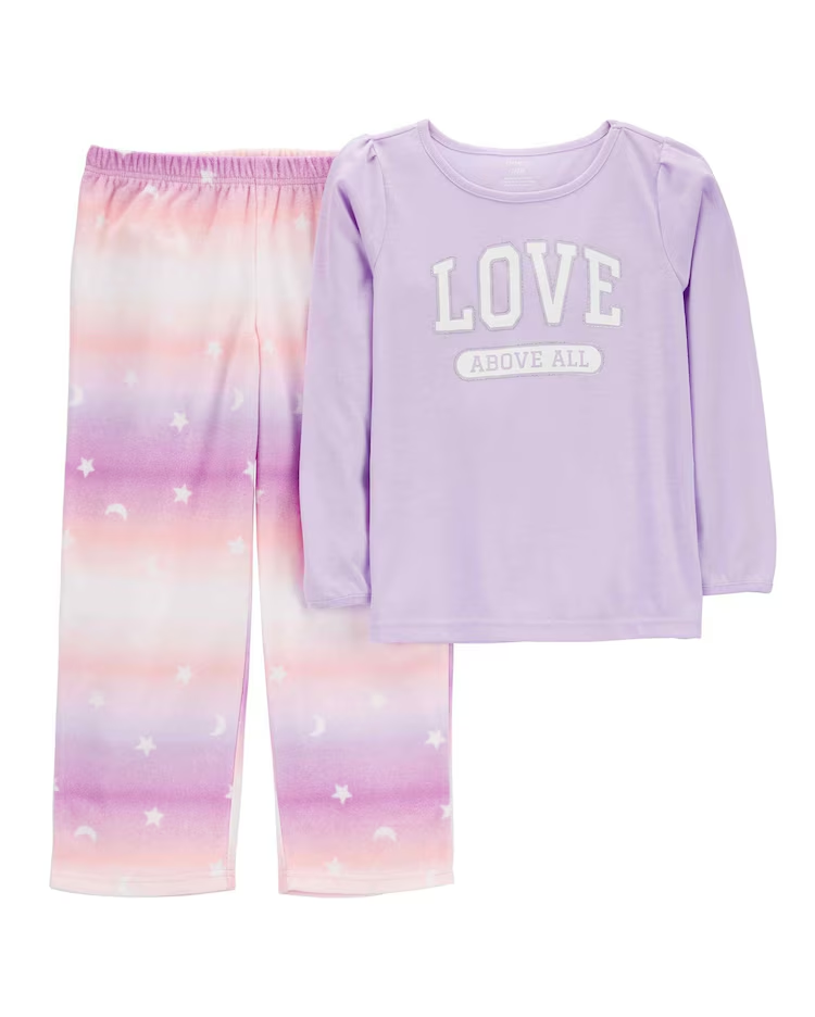 Pijama longo infantil 2 peças tie dye love lilás | Carter's