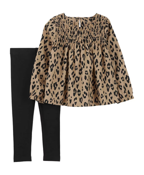 Conjunto longo infantil 2 peças oncinha multicor | Carter's