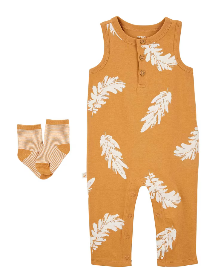 Macacão bebê com meia amarelo | Carter's