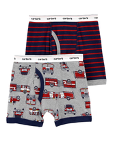 Kit Cueca Boxer Infantil Carter's 2 Peças Multicor Tam 2 a 7