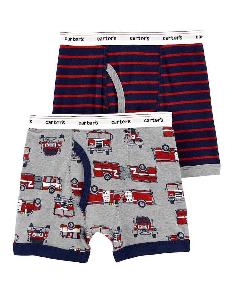 Kit Cueca Boxer Infantil Carter's 2 Peças Multicor Tam 2 a 7