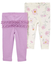 Kit calça de moletom bebê 2 peças floral multicor | Carter's
