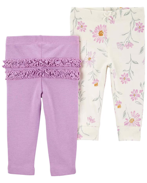 Kit calça de moletom bebê 2 peças floral multicor | Carter's
